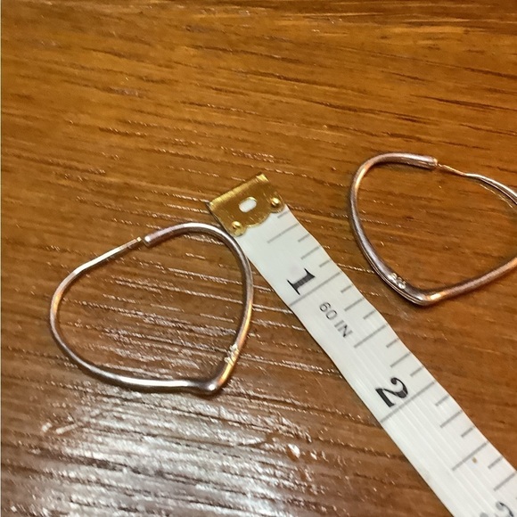 Sterling Silver heart earrings 925 - Picture 4 of 5